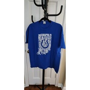 Gildan Mens XL Indianapolis Colts T-shirt Blue Size XL 100% Ultra Cotton